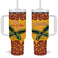 Personalised Tufi Tapa and Tattoo Festival Tumbler With Handle PNG Oro Butterfly Tapa Pattern - Polynesian Pride