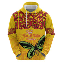 Personalised Tufi Tapa and Tattoo Festival Zip Hoodie PNG Oro Butterfly Tapa Pattern - Polynesian Pride