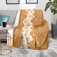 Personalised Tufi Tapa and Tattoo Festival Blanket Oro Tapa Cloth With Plumeria - Polynesian Pride