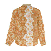 Personalised Tufi Tapa and Tattoo Festival Women Casual Shirt Oro Tapa Cloth With Plumeria - Polynesian Pride
