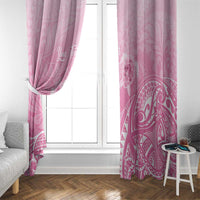 Personalised Polynesia Breast Cancer Awareness Window Curtain No One Fights Alone Turtle Ribbon - Pink Version