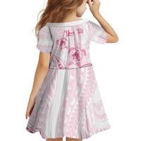 Personalised Polynesia Breast Cancer Awareness Family Matching Mermaid Dress and Hawaiian Shirt No One Fights Alone Turtle Ribbon - White Version LT14 - Polynesian Pride
