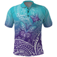 Polynesia Suicide Prevention Month Polo Shirt Butterfly Purple And Teal Ribbon Tomorrow Needs You
