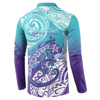 Personalised New Zealand Suicide Prevention Month Button Sweatshirt You Matter NZ Fern With Maori Koru Lizard