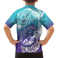 Personalised New Zealand Suicide Prevention Month Family Matching Tank Maxi Dress and Hawaiian Shirt You Matter NZ Fern With Maori Koru Lizard