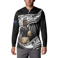 Custom New Zealand Silver Fern Rugby Button Sweatshirt 2024 Aotearoa Maori Mascot Go All Black