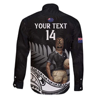 Custom New Zealand Silver Fern Rugby Family Matching Off The Shoulder Long Sleeve Dress and Hawaiian Shirt 2024 Aotearoa Maori Mascot Go All Black