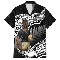 Custom New Zealand Silver Fern Rugby Family Matching Short Sleeve Bodycon Dress and Hawaiian Shirt 2024 Aotearoa Maori Mascot Go All Black