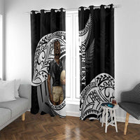 Custom New Zealand Silver Fern Rugby Window Curtain 2024 Aotearoa Maori Mascot Go All Black