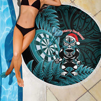 New Zealand Darts Christmas Beach Blanket Maori Fern Merry Dartsmas - Polynesian Pride