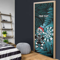 Personalised New Zealand Darts Christmas Door Cover Maori Fern Merry Dartsmas - Polynesian Pride
