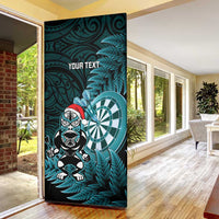 Personalised New Zealand Darts Christmas Door Cover Maori Fern Merry Dartsmas - Polynesian Pride