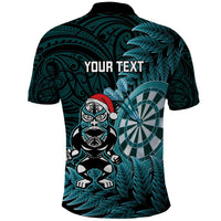 Personalised New Zealand Darts Christmas Polo Shirt Maori Fern Merry Dartsmas - Polynesian Pride