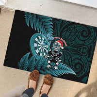 New Zealand Darts Christmas Rubber Doormat Maori Fern Merry Dartsmas - Polynesian Pride