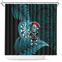 New Zealand Darts Christmas Shower Curtain Maori Fern Merry Dartsmas - Polynesian Pride