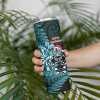Personalised New Zealand Darts Christmas Skinny Tumbler Maori Fern Merry Dartsmas - Polynesian Pride