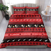 New Zealand Darts Christmas Bedding Set Merry Xmas Aotearoa Maori Red - Polynesian Pride