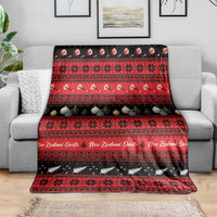 New Zealand Darts Christmas Blanket Merry Xmas Aotearoa Maori Red - Polynesian Pride