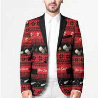 New Zealand Darts Christmas Blazer Merry Xmas Aotearoa Maori Red - Polynesian Pride