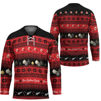 New Zealand Darts Christmas Hockey Jersey Merry Xmas Aotearoa Maori Red - Polynesian Pride