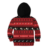 New Zealand Darts Christmas Kid Hoodie Merry Xmas Aotearoa Maori Red - Polynesian Pride