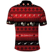 New Zealand Darts Christmas Polo Shirt Merry Xmas Aotearoa Maori Red - Polynesian Pride