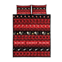 New Zealand Darts Christmas Quilt Bed Set Merry Xmas Aotearoa Maori Red - Polynesian Pride