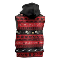 New Zealand Darts Christmas Sleeveless Hoodie Merry Xmas Aotearoa Maori Red - Polynesian Pride