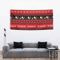 New Zealand Darts Christmas Tapestry Merry Xmas Aotearoa Maori Red - Polynesian Pride