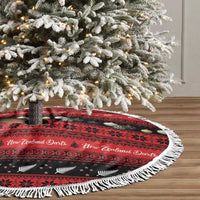 New Zealand Darts Christmas Tree Skirt Merry Xmas Aotearoa Maori Red - Polynesian Pride