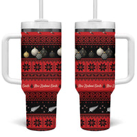 New Zealand Darts Christmas Tumbler With Handle Merry Xmas Aotearoa Maori Red - Polynesian Pride