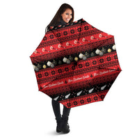 New Zealand Darts Christmas Umbrella Merry Xmas Aotearoa Maori Red - Polynesian Pride