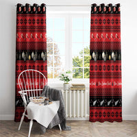 New Zealand Darts Christmas Window Curtain Merry Xmas Aotearoa Maori Red - Polynesian Pride