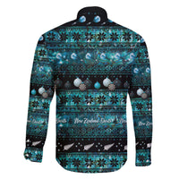 New Zealand Darts Christmas Family Matching Off The Shoulder Long Sleeve Dress and Hawaiian Shirt Merry Xmas Aotearoa Maori Paua Shell - Polynesian Pride