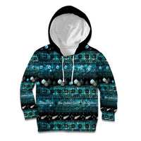 New Zealand Darts Christmas Kid Hoodie Merry Xmas Aotearoa Maori Paua Shell - Polynesian Pride