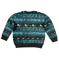 New Zealand Darts Christmas Kid Ugly Christmas Sweater Merry Xmas Aotearoa Maori Paua Shell - Polynesian Pride