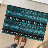 New Zealand Darts Christmas Rubber Doormat Merry Xmas Aotearoa Maori Paua Shell - Polynesian Pride