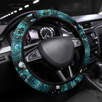 New Zealand Darts Christmas Steering Wheel Cover Merry Xmas Aotearoa Maori Paua Shell - Polynesian Pride
