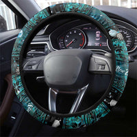 New Zealand Darts Christmas Steering Wheel Cover Merry Xmas Aotearoa Maori Paua Shell - Polynesian Pride