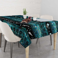 New Zealand Darts Christmas Tablecloth Merry Xmas Aotearoa Maori Paua Shell - Polynesian Pride