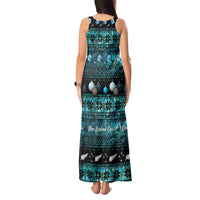 New Zealand Darts Christmas Tank Maxi Dress Merry Xmas Aotearoa Maori Paua Shell - Polynesian Pride