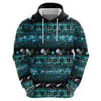 New Zealand Darts Christmas Zip Hoodie Merry Xmas Aotearoa Maori Paua Shell - Polynesian Pride