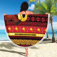 Papua New Guinea Christmas Beach Blanket Bikpela hamamas blong dispela Krismas - Polynesian Pride
