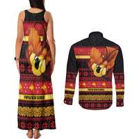 Papua New Guinea Christmas Couples Matching Tank Maxi Dress and Long Sleeve Button Shirt Bikpela hamamas blong dispela Krismas - Polynesian Pride