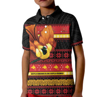 Papua New Guinea Christmas Kid Polo Shirt Bikpela hamamas blong dispela Krismas - Polynesian Pride