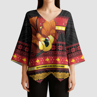 Papua New Guinea Christmas Kimono Sleeve Blouse Bikpela hamamas blong dispela Krismas - Polynesian Pride
