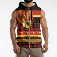 Papua New Guinea Christmas Sleeveless Zip Hoodie Bikpela hamamas blong dispela Krismas - Polynesian Pride