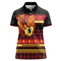 Papua New Guinea Christmas Women Polo Shirt Bikpela hamamas blong dispela Krismas - Polynesian Pride