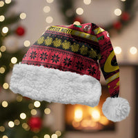 Vanuatu Christmas Santa Hat Joyeux Noel Surfing Santa With Boar Tusk - Polynesian Pride