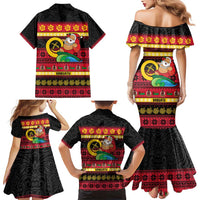 Vanuatu Christmas Family Matching Mermaid Dress and Hawaiian Shirt Joyeux Noel Surfing Santa With Boar Tusk - Polynesian Pride